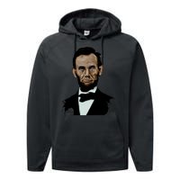 Abraham Lincoln Color Sketch Performance Fleece Hoodie