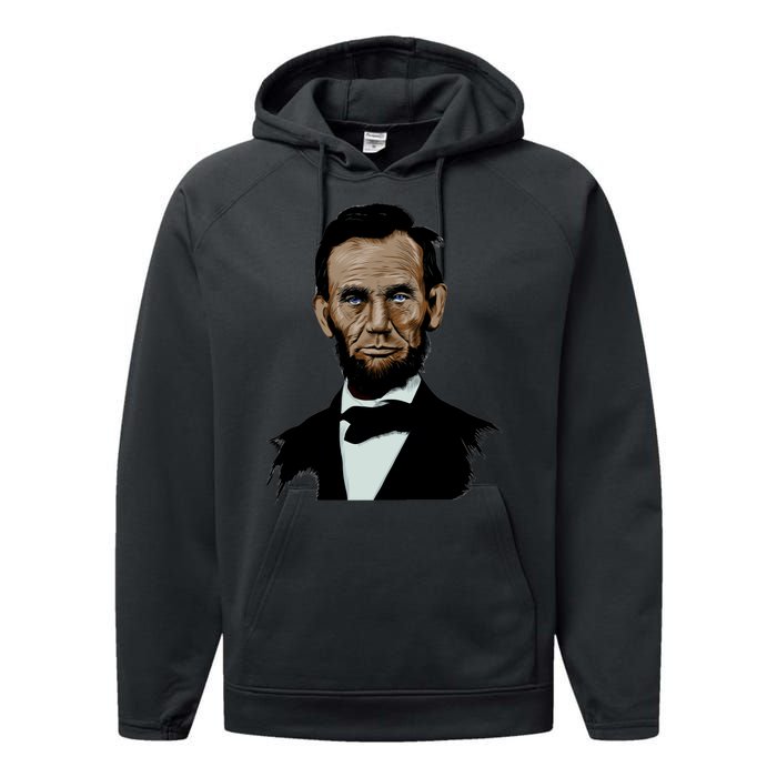 Abraham Lincoln Color Sketch Performance Fleece Hoodie