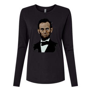 Abraham Lincoln Color Sketch Womens Cotton Relaxed Long Sleeve T-Shirt