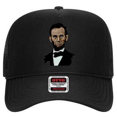 Abraham Lincoln Color Sketch High Crown Mesh Back Trucker Hat