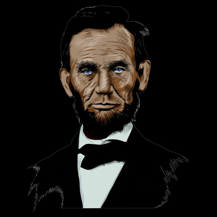 Abraham Lincoln Color Sketch Drawstring Bag
