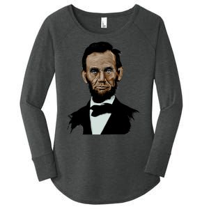 Abraham Lincoln Color Sketch Women's Perfect Tri Tunic Long Sleeve Shirt