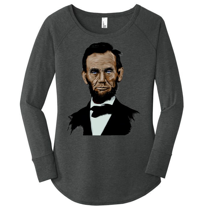 Abraham Lincoln Color Sketch Women's Perfect Tri Tunic Long Sleeve Shirt