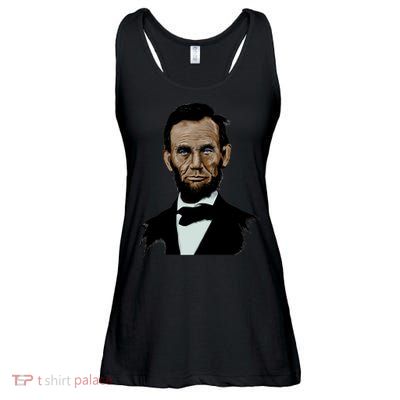 Abraham Lincoln Color Sketch Ladies Essential Flowy Tank