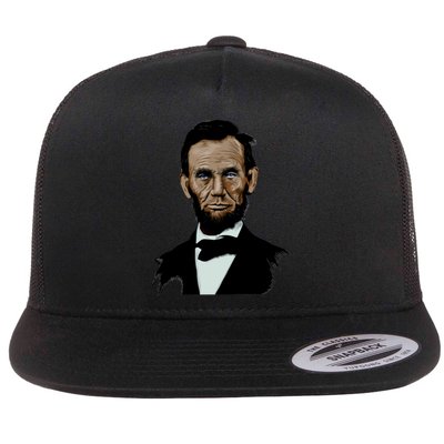 Abraham Lincoln Color Sketch Flat Bill Trucker Hat