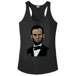 Abraham Lincoln Color Sketch Ladies PosiCharge Competitor Racerback Tank