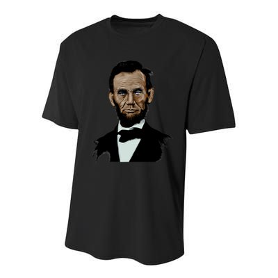 Abraham Lincoln Color Sketch Youth Performance Sprint T-Shirt