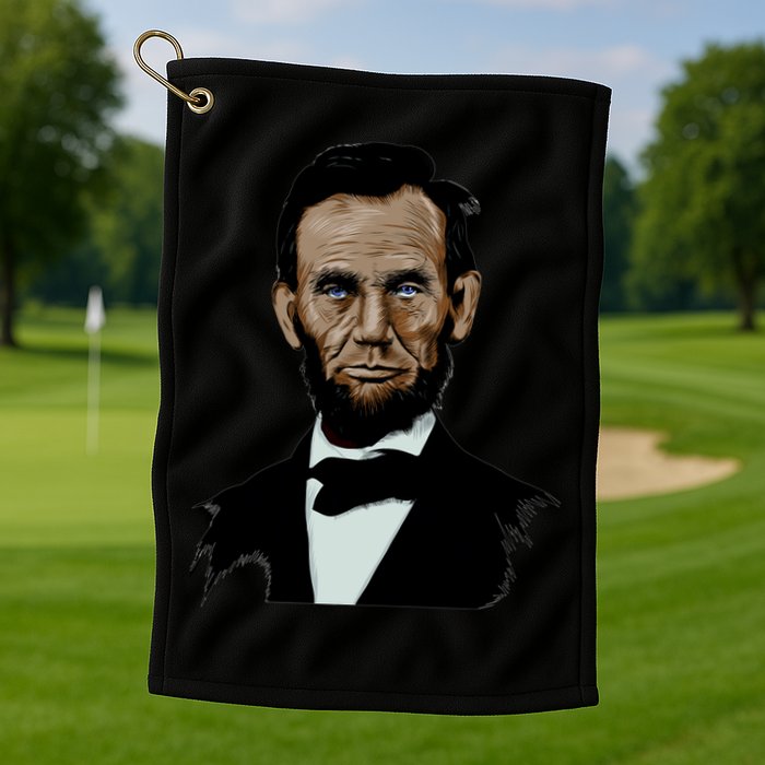 Abraham Lincoln Color Sketch Golf Towel