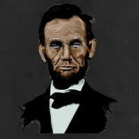 Abraham Lincoln Color Sketch Golf Towel
