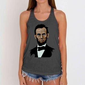 Abraham Lincoln Color Sketch Women's Knotted Racerback Tank