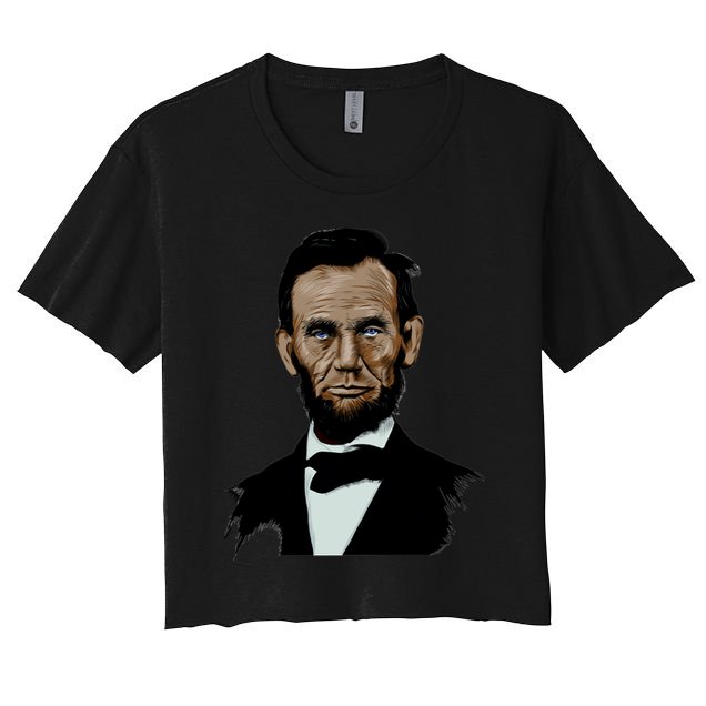 Abraham Lincoln Color Sketch Crop Top