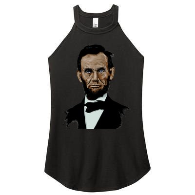 Abraham Lincoln Color Sketch Women's Perfect Tri Rocker Tank