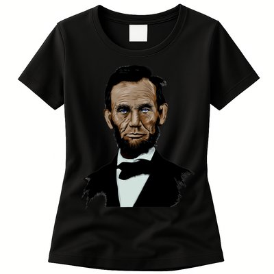 Abraham Lincoln Color Sketch Womens T-Shirt