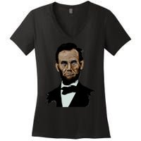 Abraham Lincoln Color Sketch Women's V-Neck T-Shirt