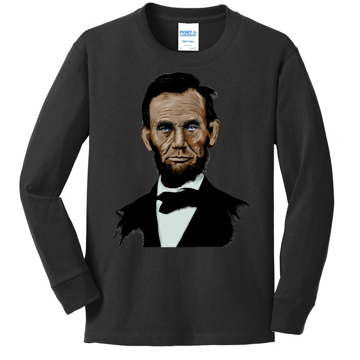 Abraham Lincoln Color Sketch Kids Long Sleeve Shirt