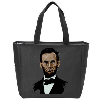 Abraham Lincoln Color Sketch Zip Tote Bag