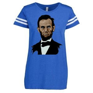 Abraham Lincoln Color Sketch Enza Ladies Jersey Football T-Shirt