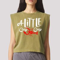 A Little Cray Crawfish Boils Garment-Dyed Women's Muscle Tee