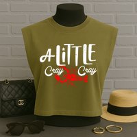 A Little Cray Crawfish Boils Garment-Dyed Women's Muscle Tee