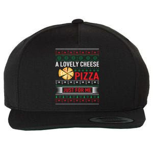 A Lovely Cheese Pizza Just For Me Ugly Christmas Wool Snapback Cap