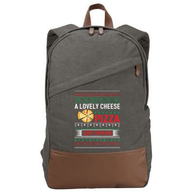 A Lovely Cheese Pizza Just For Me Ugly Christmas Cotton Canvas Backpack