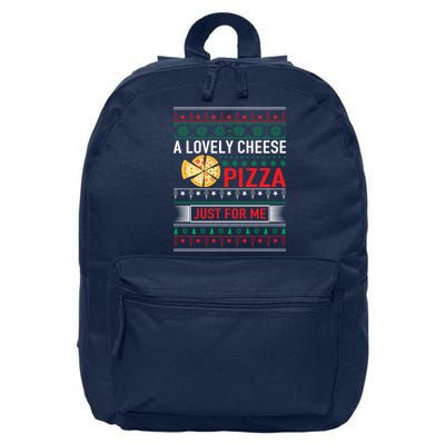 A Lovely Cheese Pizza Just For Me Ugly Christmas 16 in Basic Backpack