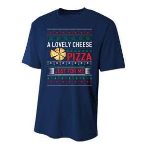 A Lovely Cheese Pizza Just For Me Ugly Christmas Performance Sprint T-Shirt