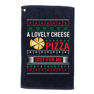 A Lovely Cheese Pizza Just For Me Ugly Christmas Golf Towel