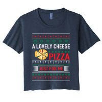 A Lovely Cheese Pizza Just For Me Ugly Christmas Women's Crop Top Tee