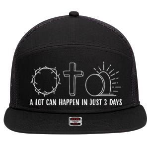 A Lot Can Happen In Just 3 Days Jesus Easter 7 Panel Mesh Trucker Snapback Hat