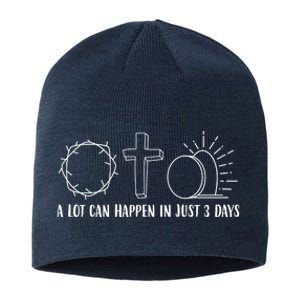 A Lot Can Happen In Just 3 Days Jesus Easter Sustainable Beanie