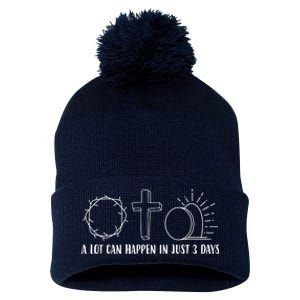 A Lot Can Happen In Just 3 Days Jesus Easter Pom Pom 12in Knit Beanie