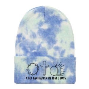 A Lot Can Happen In Just 3 Days Jesus Easter Tie Dye 12in Knit Beanie