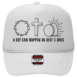 A Lot Can Happen In Just 3 Days Jesus Easter High Crown Mesh Back Trucker Hat