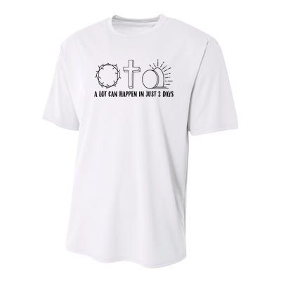 A Lot Can Happen In Just 3 Days Jesus Easter Youth Performance Sprint T-Shirt