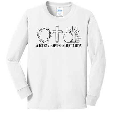 A Lot Can Happen In Just 3 Days Jesus Easter Kids Long Sleeve Shirt