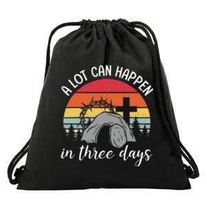 A Lot Can Happen In Three Days Easter Jesus Drawstring Bag