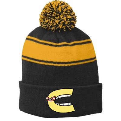 Alphabet Lore C Stripe Pom Pom Beanie