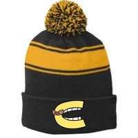 Alphabet Lore C Stripe Pom Pom Beanie
