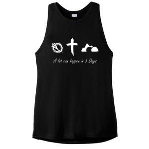 A Lot Can Happen In 3 Days Jesus Cross Easter Christian Ladies PosiCharge Tri-Blend Wicking Tank