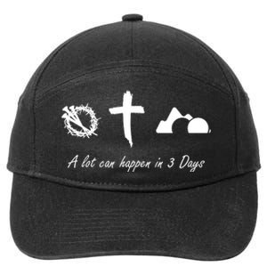 A Lot Can Happen In 3 Days Jesus Cross Easter Christian 7-Panel Snapback Hat