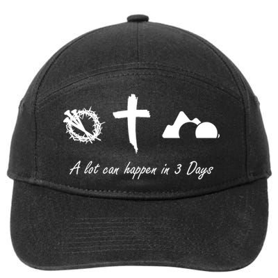 A Lot Can Happen In 3 Days Jesus Cross Easter Christian 7-Panel Snapback Hat