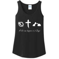 A Lot Can Happen In 3 Days Jesus Cross Easter Christian Ladies Essential Tank