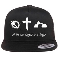 A Lot Can Happen In 3 Days Jesus Cross Easter Christian Flat Bill Trucker Hat