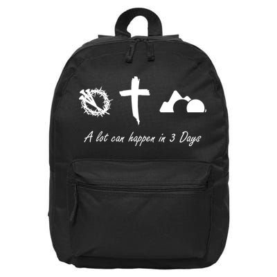 A Lot Can Happen In 3 Days Jesus Cross Easter Christian 16 in Basic Backpack