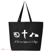 A Lot Can Happen In 3 Days Jesus Cross Easter Christian 25L Jumbo Tote