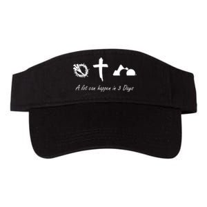 A Lot Can Happen In 3 Days Jesus Cross Easter Christian Valucap Bio-Washed Visor