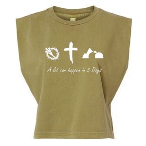 A Lot Can Happen In 3 Days Jesus Cross Easter Christian Garment-Dyed Women's Muscle Tee