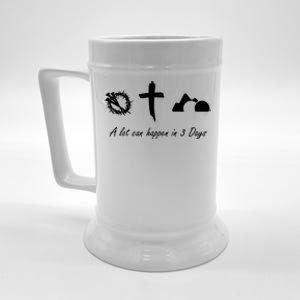 A Lot Can Happen In 3 Days Jesus Cross Easter Christian Beer Stein