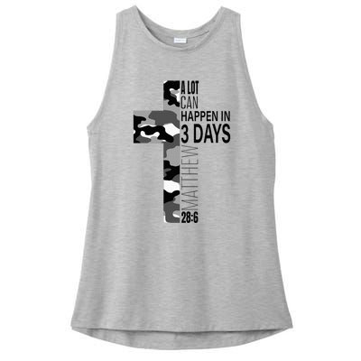 A Lot Can Happen In 3 Days Christian Easter Cross Ladies PosiCharge Tri-Blend Wicking Tank